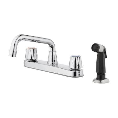Oakbrook Collection OakBrook Compression Two Handle Chrome Kitchen Faucet Side Sprayer Included 804W-1001